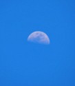 The moon in a blue sky